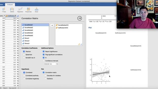 Jamovi: Correlation and Regression смотреть онлайн
