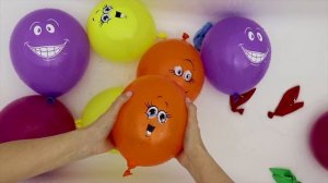 Воздушные шарики с водой Учим цвета для детей Развивающее видео Песня Семья пальчиков Лопаем шарики