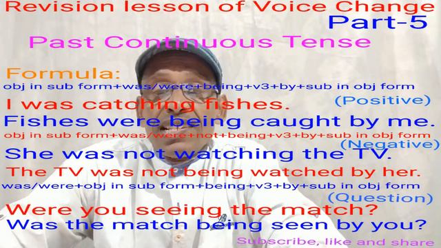 VOICE CHANGE IN PAST CONTINUOUS TENSE смотреть онлайн
