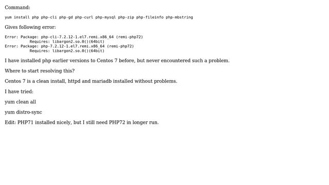 DevOps & SysAdmins: PHP 7.2 yum installation on Centos 7 misses libargon2.so смотреть онлайн