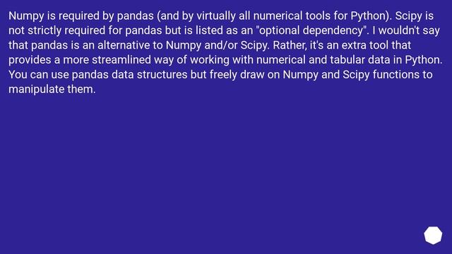 What are the differences between Pandas and NumPy+SciPy in Python? смотреть онлайн