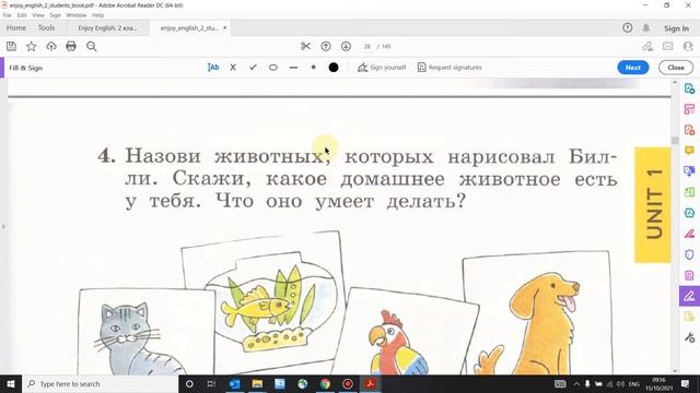 Учебник Enjoy English 2 класс Биболетова. Урок 13 смотреть онлайн