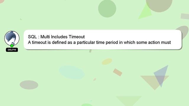 SQL : Multi Includes Timeout смотреть онлайн