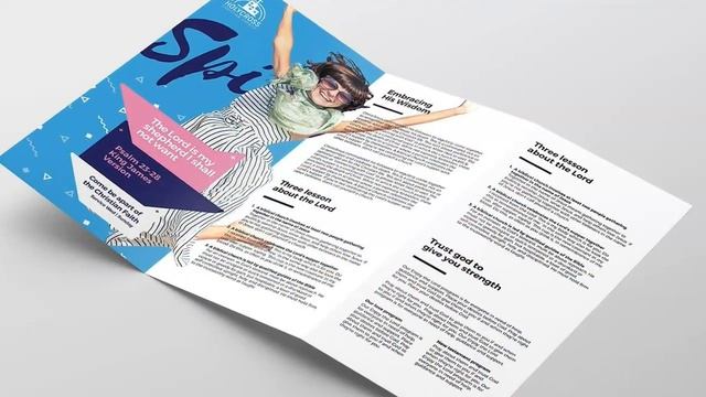 Modern Church Trifold Template Brochure Template смотреть онлайн