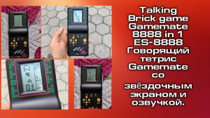 Talking Brick game Gamemate 8888 in 1 ES-8888.
Говорящий тетрис Gamemate