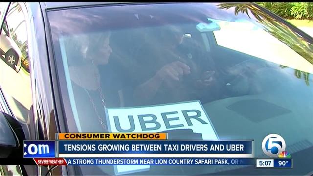 Tensions growing between taxi drivers and Uber смотреть онлайн