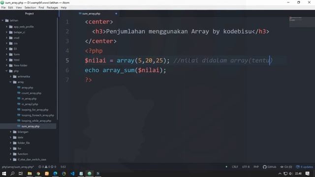 Cara Mudah Membuat Penjumlahan dengan Array di PHP (Array SUM) di PHP смотреть онлайн