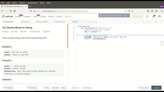 [LeetCode] 151. Reverse Words in a String смотреть онлайн