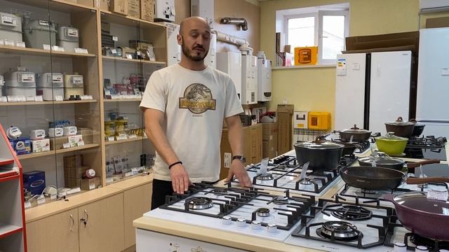 Обзор газовой варочной панели Gefest 1214 01 белого цвета. смотреть онлайн