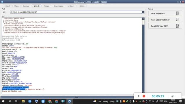 Samsung Galaxy A01 Core a013g network unlock смотреть онлайн