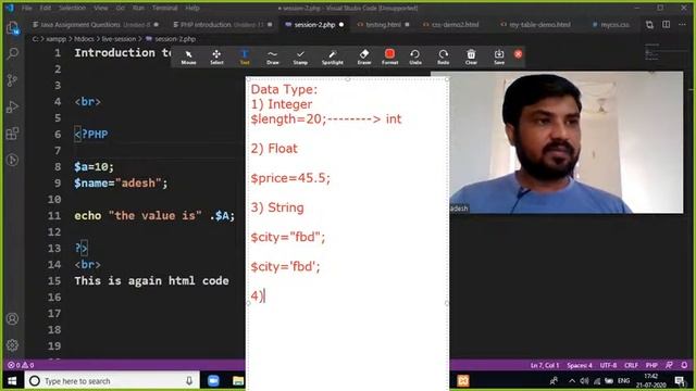 Data Type & Operator in PHP (Live session uncut video dated 21 july) смотреть онлайн