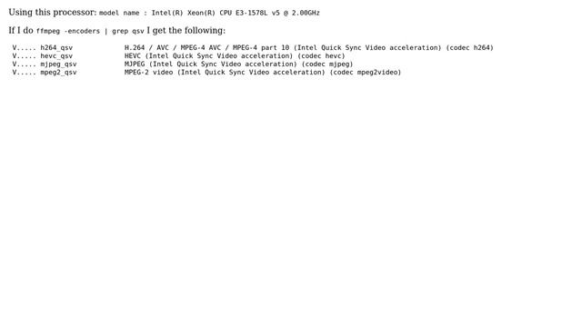 Using FFmpeg to encode a video to h264 using Intel QuickSync смотреть онлайн
