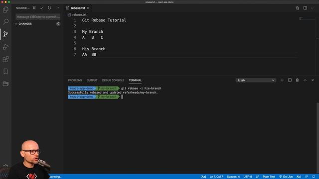 Git rebase tutorial. Rebase vs Merge смотреть онлайн