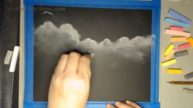 How to Draw Clouds with Chalk Pastels смотреть онлайн