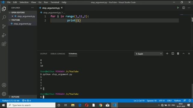 Step Argument In Python Programming || Python Tutorial For Beginners (Hindi) смотреть онлайн