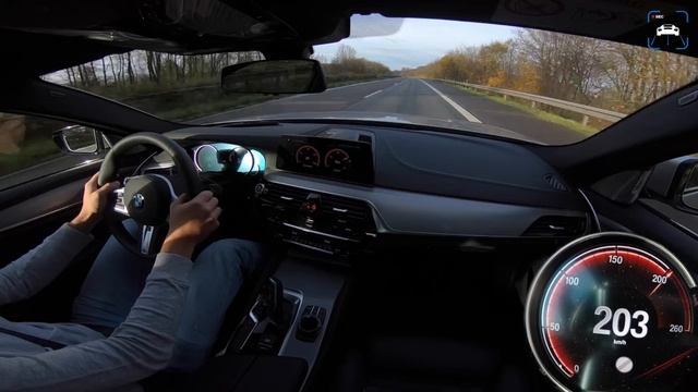 BMW 5 Series Touring 540d XDrive ACCELERATION & TOP SPEED On AUTOBAHN By AutoTopNL