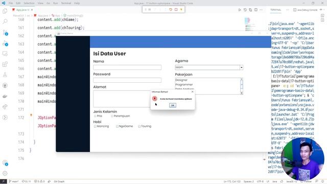#17 JButton dan JOptionPane (Popup Message) Java GUI | PEMROGRAMAN BASIS DATA смотреть онлайн