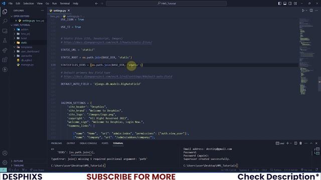Template, Static and Media Configuration: Hotel Management System Using Django - EP 3 смотреть онлайн