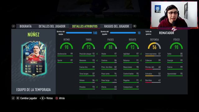 ¡EL MEJOR DELANTERO POR 600K! 😍 94 DARWIN NUÑEZ FIFA 22 TOTS REVIEW смотреть онлайн