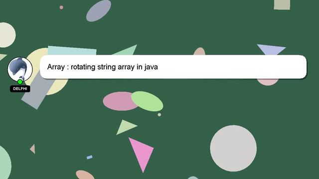 Array : Rotating String Array In Java
