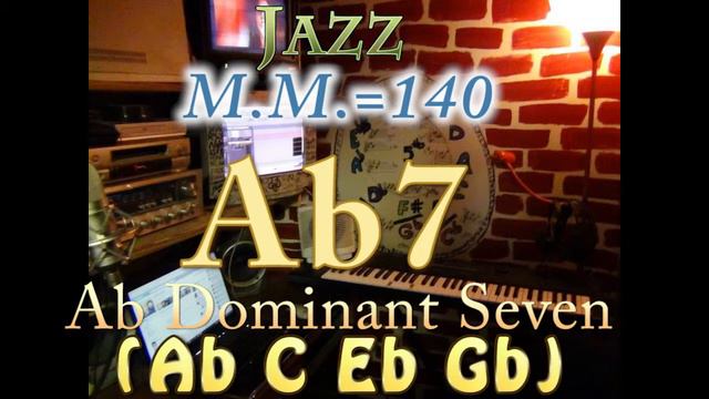 Ab7 Dominant Seven (Ab C Eb Gb) - Jazz - M.M.=140 - One Chord Backing Track смотреть онлайн