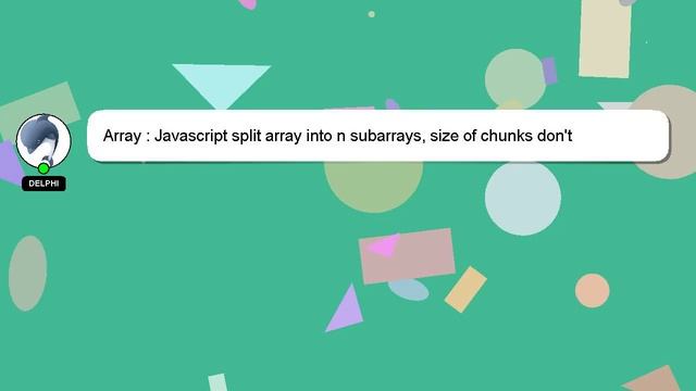 Array : Javascript split array into n subarrays, size of chunks don't matter смотреть онлайн