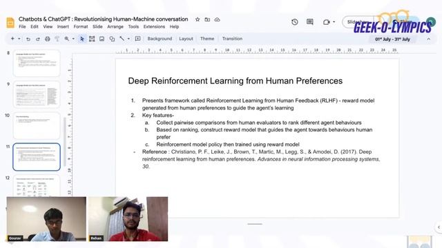 Day 13 | Chatbots and ChatGPT | Revolutionizing Human Machine Conversations | Geek-O-Lympics 2023 смотреть онлайн