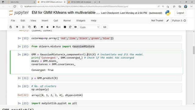 08 Implement Gaussian Mixture Model (GMM) using EM algorithm with 5 different data distributions смотреть онлайн