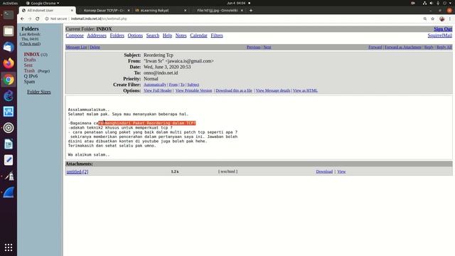 OWP 20200504 kerja protocol TCP dengan wireshark смотреть онлайн