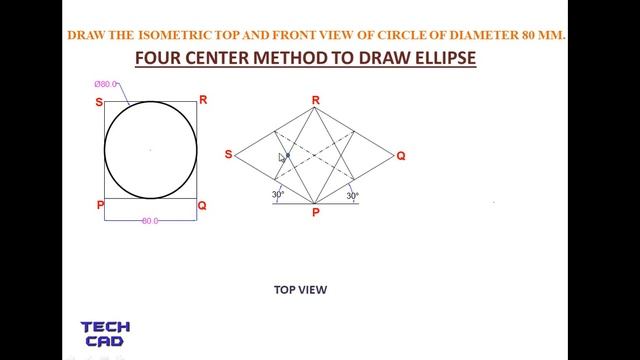 HOW TO DRAW THE ISOMETRIC VIEW OF CIRCLE (ELLIPSE IN ISOMETRIC PROJECTION) смотреть онлайн
