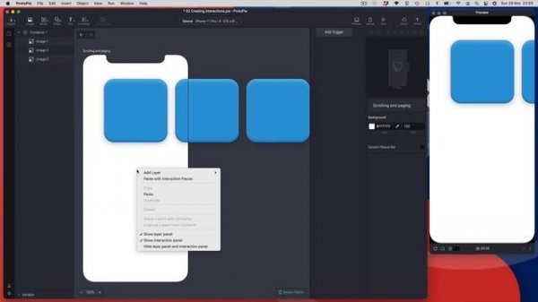 Protopie tutorials for beginners:  03 Scrolling and paging