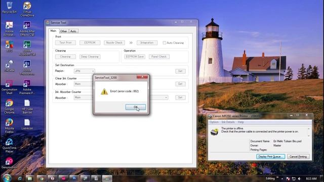Cara Mengatasi Error Number 5B00 Canon MP258 / MP250