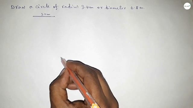 How to draw a circle of radius 3.4 cm using compass. shsirclasses. смотреть онлайн