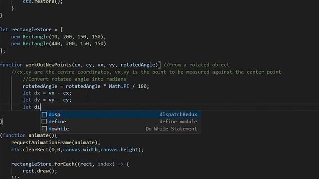Collision Detection Between Rotated Rectangles – HTML5 Canvas смотреть онлайн