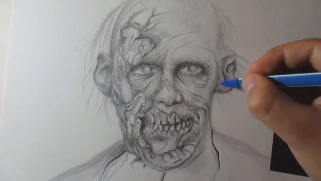 Drawing The Walking Dead - Realistic Zombie with Pencil смотреть онлайн