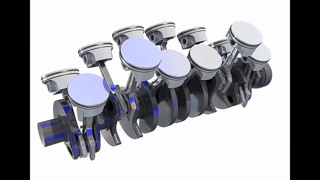 Animated V12 Engine 3D Model