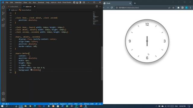 how to create clock in javascript | Dark and Light Mode Analog Clock UI Design смотреть онлайн