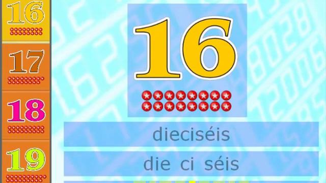 OnlineFreeSpanish - Los números 11 - 20 - Spanish numbers 11 to 20 смотреть онлайн