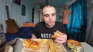 МУКБАНГ ХОТ - ДОГИ / СТРИТ РОЛЛ С ВЕТЧИНОЙ/ КАРТОШКА ФРИ/ КРУАССАН РОЛЛ / EATING Mukbang / ASMR АСМР