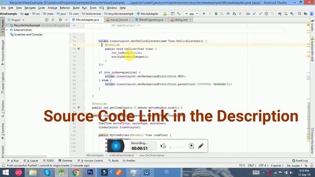 Recyclerview item click color change in Android Studio смотреть онлайн
