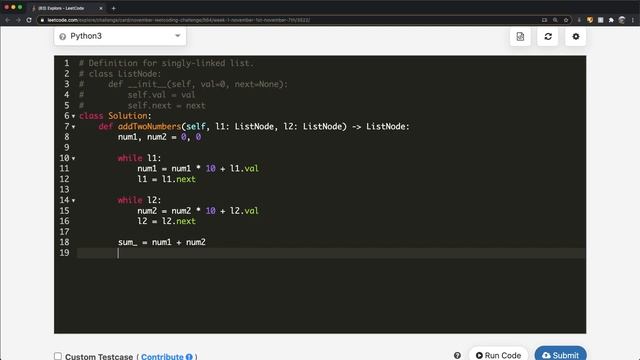 Add Two Numbers II | Leet code 445 | Theory explained + Python code смотреть онлайн