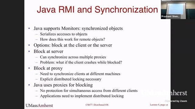 UMass CS677 Spring 22 - Lecture 4 - Remote Method Invocation, remote objects, gRPC смотреть онлайн