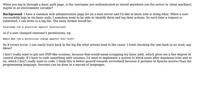 Finding the current user authenticated by basic auth (Apache) (3 Solutions!!) смотреть онлайн