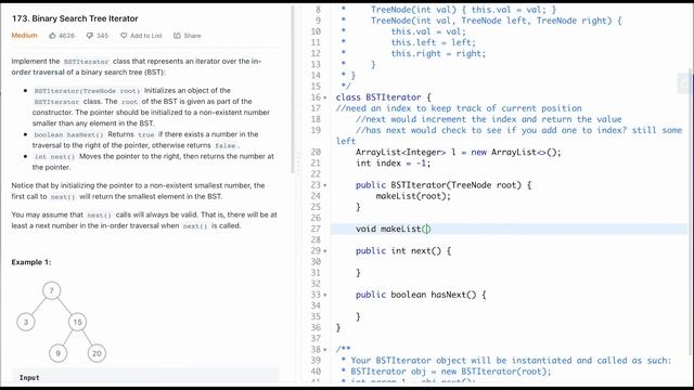 Binary Search Tree Iterator - Leetcode Java смотреть онлайн