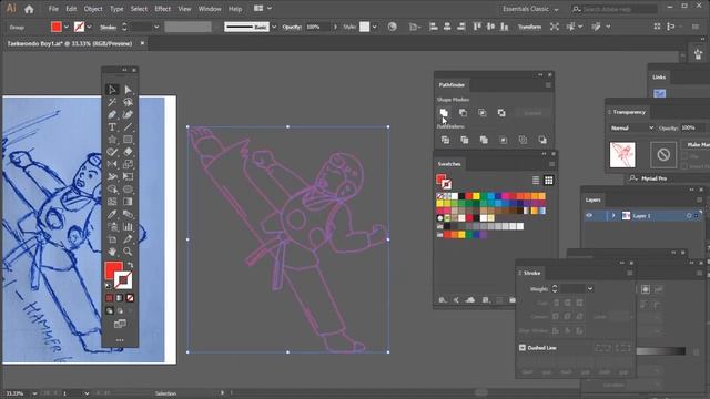 From Sketch to Vector Illustration - Adobe Illustrator Inspirations | Taekwondo Boy смотреть онлайн