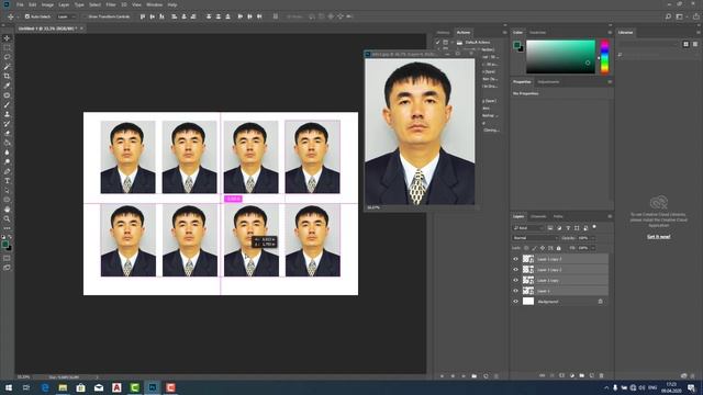 Photoshop 3x4 Rasm Shablon Yordamida | Using Photoshop 3x4 Image Template | Шаблон Photoshop 3х4