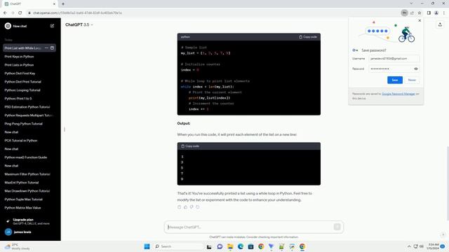 print list using while loop in python смотреть онлайн