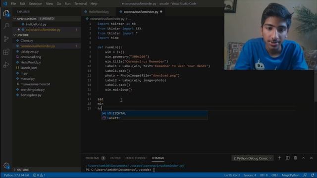 Creating a CORONAVIRUS Reminder System Using Python смотреть онлайн