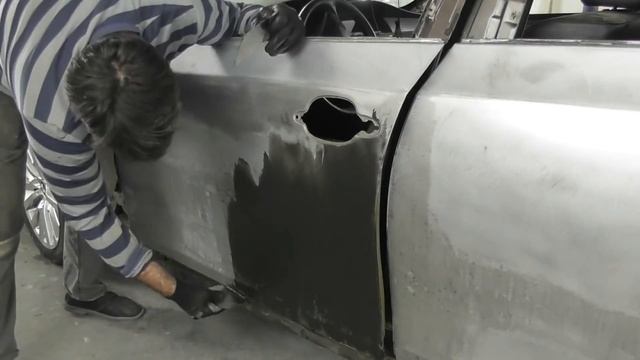 BMW e60 - кузовной ремонт (подготовка и шпатлевание) смотреть онлайн