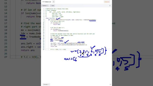 654. Maximum Binary Tree Leetcode | Leetcode 654 | Python | Hindi смотреть онлайн